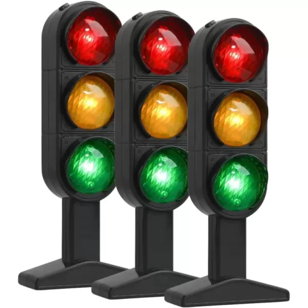 Toyvian 3Pcs Traffic Light Toy Stoplight Model 20x8cm Traffic Signs Light Mini Stop Light Pretend Play Traffic Lamp Toy Simulation Traffic Lights Child Educational Toy