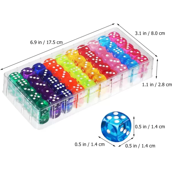 100 pcs Colorful Dice Classroom Party Bulk Dice Math Games Educational Toys Dice Game Props Multicolor