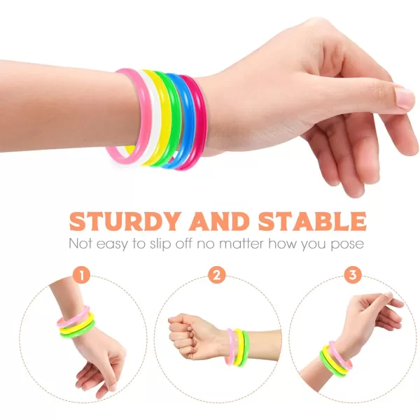 Toyvian 12pcs Candy Color Resin Bangle Plastic Bangle Bracelets Fashionable Wristband Bangle for Teenager Adults  Random Color 