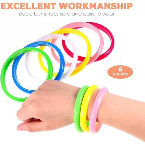 Toyvian 12pcs Candy Color Resin Bangle Plastic Bangle Bracelets Fashionable Wristband Bangle for Teenager Adults  Random Color 