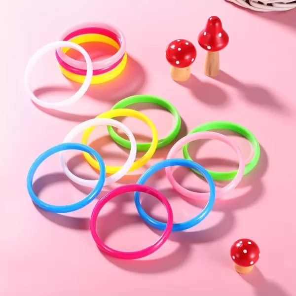 Toyvian 12pcs Candy Color Resin Bangle Plastic Bangle Bracelets Fashionable Wristband Bangle for Teenager Adults  Random Color 