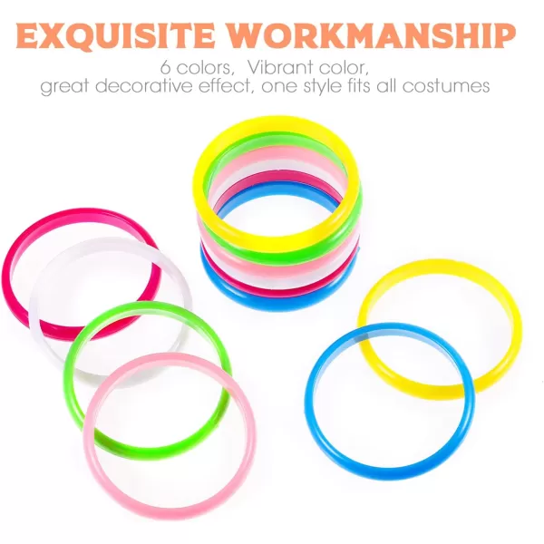Toyvian 12pcs Candy Color Resin Bangle Plastic Bangle Bracelets Fashionable Wristband Bangle for Teenager Adults  Random Color 