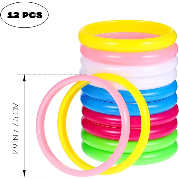 Toyvian 12pcs Candy Color Resin Bangle Plastic Bangle Bracelets Fashionable Wristband Bangle for Teenager Adults  Random Color 
