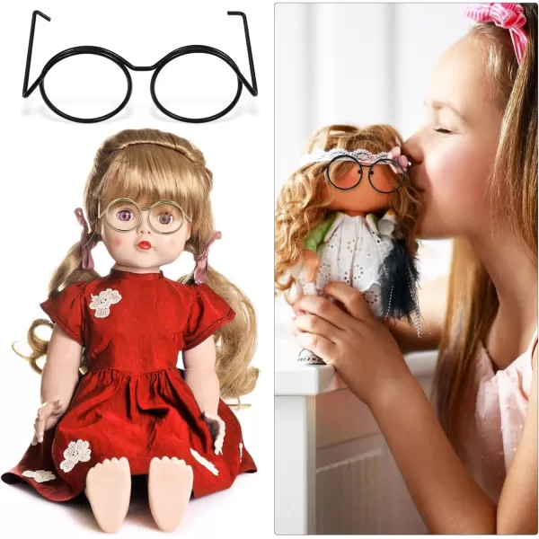 Toyvian 20PCS Mini Doll Glasses Metal Wire Glasses Miniature Crafts Glasses Frames Classic Eyewear Dollhouse Glasses Tiny Eyeglasses Small Doll Costume Glasses Frames for Crafts