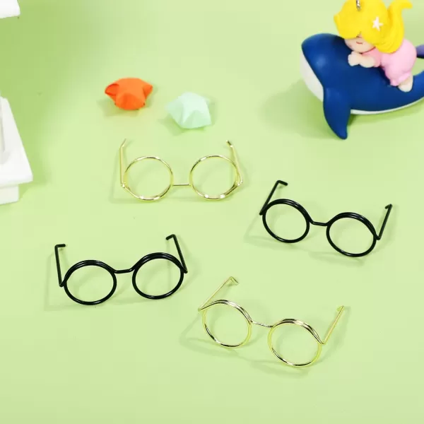 Toyvian 20PCS Mini Doll Glasses Metal Wire Glasses Miniature Crafts Glasses Frames Classic Eyewear Dollhouse Glasses Tiny Eyeglasses Small Doll Costume Glasses Frames for Crafts