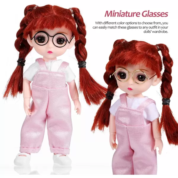 Toyvian 20PCS Mini Doll Glasses Metal Wire Glasses Miniature Crafts Glasses Frames Classic Eyewear Dollhouse Glasses Tiny Eyeglasses Small Doll Costume Glasses Frames for Crafts