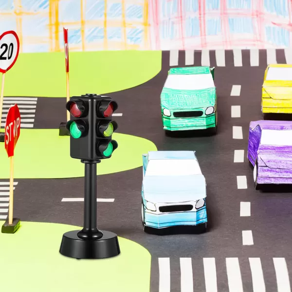 Toyvian 2pcs Traffic Light Kids Traffic Light Toys Stoplight Toys with Sound Light Simulation Traffic Light Model Toys Traffic Sign Model Toy Electronic Educational Toys for Kids