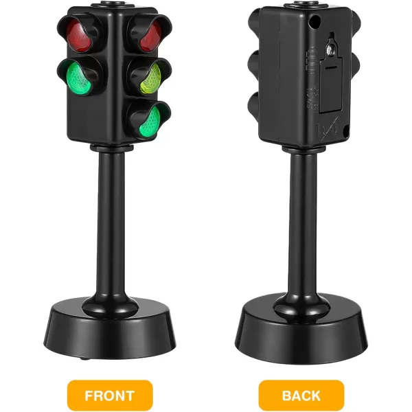 Toyvian 2pcs Traffic Light Kids Traffic Light Toys Stoplight Toys with Sound Light Simulation Traffic Light Model Toys Traffic Sign Model Toy Electronic Educational Toys for Kids