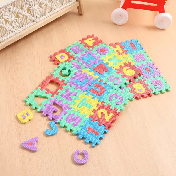 Toyvian 36pcs Mini Number Alphabet Alphabet Puzzle Mini Floor Mat for Baby Mini Foam Puzzle Baby Foam Play Mat Table Mat for Kids Alphabet Mat Play Mats for Toddlers24x24x04inch