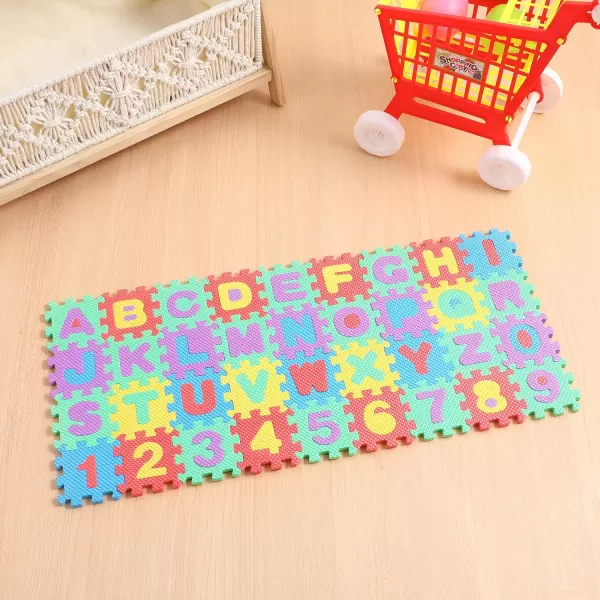 Toyvian 36pcs Mini Number Alphabet Alphabet Puzzle Mini Floor Mat for Baby Mini Foam Puzzle Baby Foam Play Mat Table Mat for Kids Alphabet Mat Play Mats for Toddlers24x24x04inch