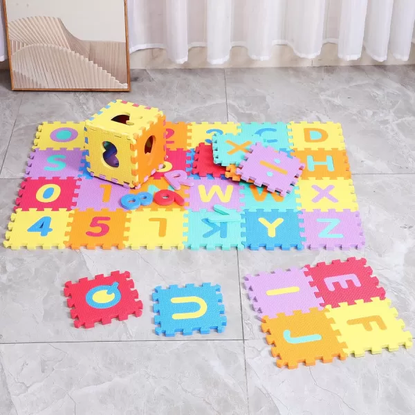 Toyvian 40pcs ABC Foam Mat Number Alphabet Puzzle Floor Mat Baby Puzzle Playmat Toddler Foam Play Mat Sensory Mat for Kids Foam Squares Floor Mat Alphabet Puzzle Mat for Baby