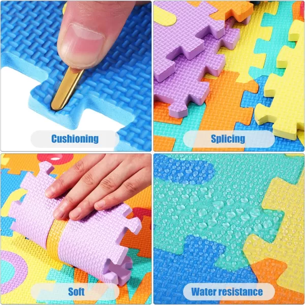 Toyvian 40pcs ABC Foam Mat Number Alphabet Puzzle Floor Mat Baby Puzzle Playmat Toddler Foam Play Mat Sensory Mat for Kids Foam Squares Floor Mat Alphabet Puzzle Mat for Baby