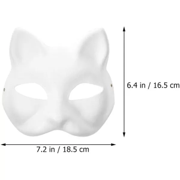 Toyvian 5pcs Blank Cat Masks Therian Masks Kindergarten Costume Paper Cat Masks Cosplay Cat Therian Masks Unpainted Cat Masks Mask Arts and Crafts Half Face Mask