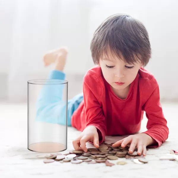 Toyvian Acrylic Clear Piggy Bank Unbreakable Break to Open Money Saving Box for Cash  Unopenable Clear Coins Jar Clear Piggy Bank for Kids Adults