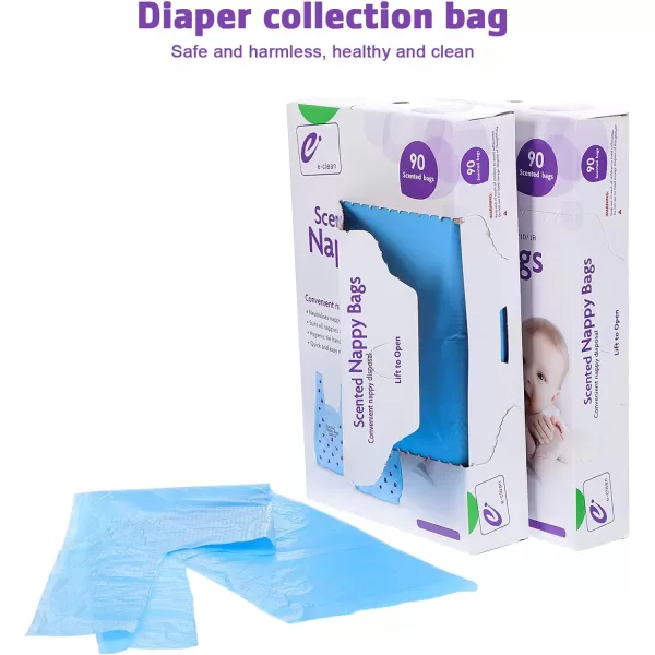 Toyvian Baby Disposable Diaper Bags 180pcs Scented Disposable Diaper Sacks Trash Bags Refills Baby Diaper Trash Bags with Tie Handle Thickened Safe 90PCSBox 2 Boxes