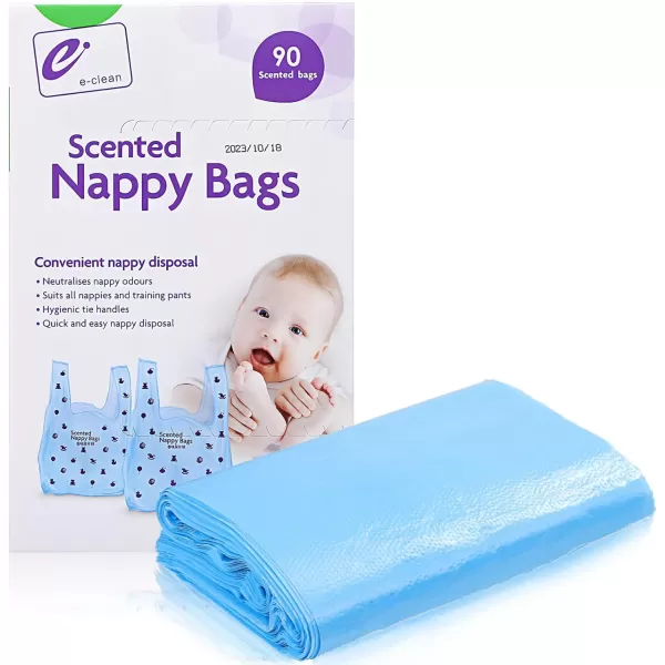 Toyvian Baby Disposable Diaper Bags 180pcs Scented Disposable Diaper Sacks Trash Bags Refills Baby Diaper Trash Bags with Tie Handle Thickened Safe 90PCSBox 2 Boxes