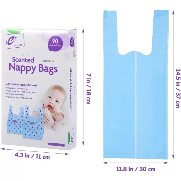 Toyvian Baby Disposable Diaper Bags 180pcs Scented Disposable Diaper Sacks Trash Bags Refills Baby Diaper Trash Bags with Tie Handle Thickened Safe 90PCSBox 2 Boxes