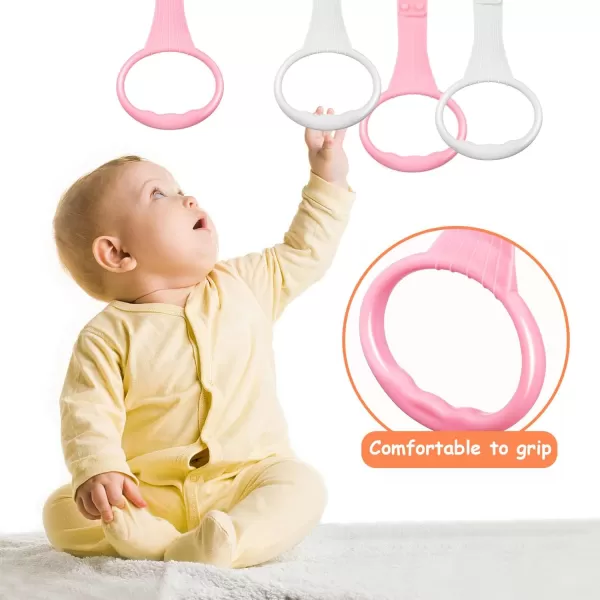 Toyvian Baby Pull up Rings 4 Pcs Pullups Handles for Baby Playpen  Infant Pull to Stand Toys Crib Walking Assistant Rings