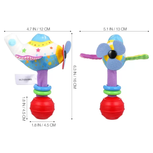 Toyvian Baby Soft Rattles Toy Infant Shaker Teether Cute Stuffed Airplane Handbells Soft Baby Rattle Toy Airplane Rattles Toy for Newborn Baby Gifts