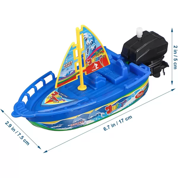 Toyvian Kids Plastic Boat Toys 6PCS Boys Vehicles Playset Boatsail Wind up Toys for Bathtub Motorboats Kids Bathtub Toys  Speedboats Clockwork Toy for Pool Outdoor  Random Color