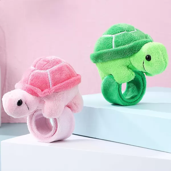 Toyvian Stuffed Turtle Animal Slap Bracelets Kids Plush Turtle Bracelets 2pcs Cartoon Turtle Wrist Huggers Bracelet Kids Toy Turtle Doll Valentines Day Slap Bracelet Easter Jewelry Party Favors