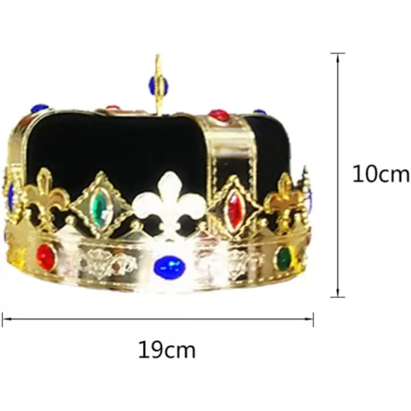 Toyvian Velvet Royal Hat Cospaly King Crown Kids Birthday Golden Crowns with Gems for Cosplay King  Halloween Party CostumeBlack