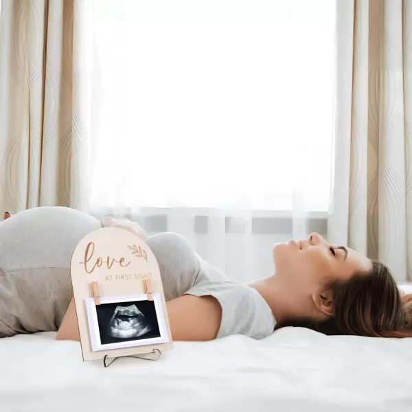 Toyvian Wooden Ultrasound Picture Frame Baby Announcement Double Sided Sign  Baby Keepsake Sonogram Frames Nursery Decor  Pregnant Mom  786X589 inches