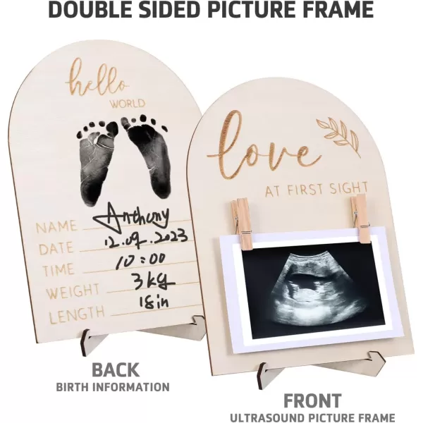 Toyvian Wooden Ultrasound Picture Frame Baby Announcement Double Sided Sign  Baby Keepsake Sonogram Frames Nursery Decor  Pregnant Mom  786X589 inches