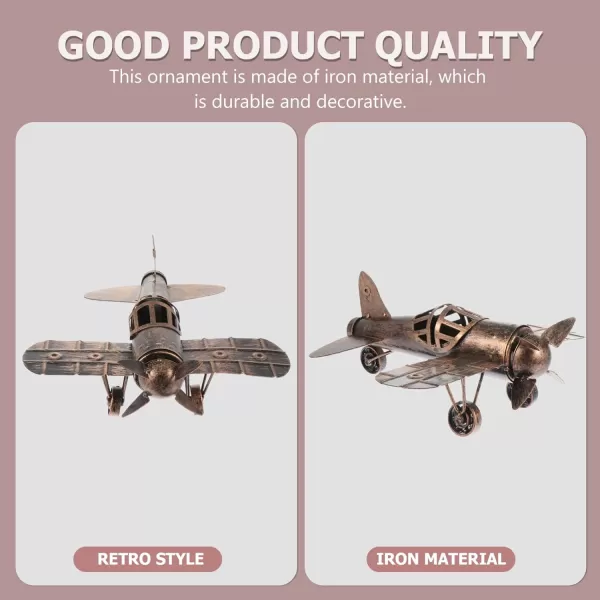 Vintage Airplane Model Wrought Iron Plane Model Retro Glider Plane Flying Aeroplane Model Outdoor Toys Birthday Christmas Party Favors Bronze