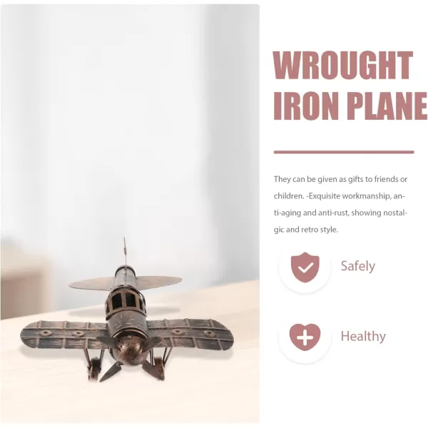 Vintage Airplane Model Wrought Iron Plane Model Retro Glider Plane Flying Aeroplane Model Outdoor Toys Birthday Christmas Party Favors Bronze