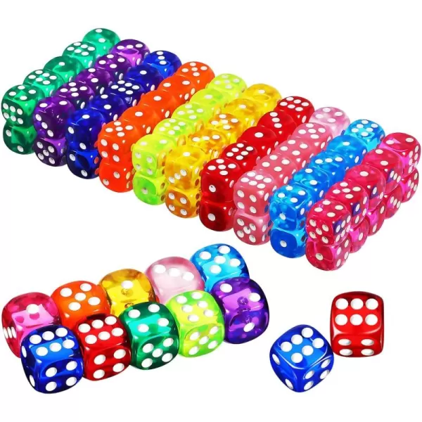 100 pcs Colorful Dice Classroom Party Bulk Dice Math Games Educational Toys Dice Game Props Multicolor