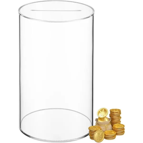 Toyvian Acrylic Clear Piggy Bank Unbreakable Break to Open Money Saving Box for Cash  Unopenable Clear Coins Jar Clear Piggy Bank for Kids Adults