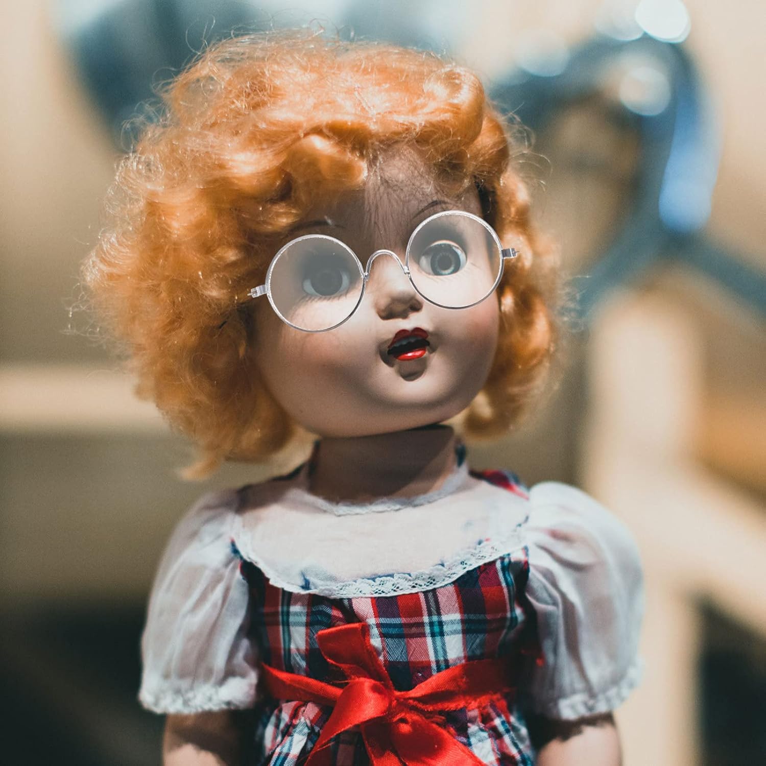 Toyvian 3Pcs Doll Glasses 3 Pairs Metal Wire Rim Glasses Doll Eyewear Mini Glasses Fits for 18in Dolls Mini Dolls Costume Accessories Assorted Color 83cm326inch W