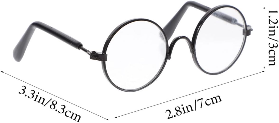 Toyvian 3Pcs Doll Glasses 3 Pairs Metal Wire Rim Glasses Doll Eyewear Mini Glasses Fits for 18in Dolls Mini Dolls Costume Accessories Assorted Color 83cm326inch W