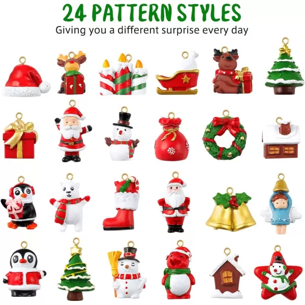 Advent Calendar 202124Pcs Hanging Ornament Advent CalendarChristmas Animals Relief Toys for Kids AdultsXmas Christmas Decorations Wall Christmas Tree