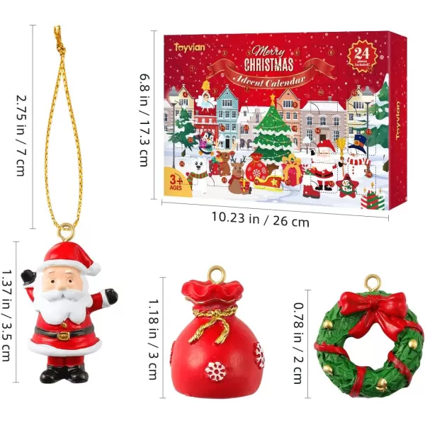 Advent Calendar 202124Pcs Hanging Ornament Advent CalendarChristmas Animals Relief Toys for Kids AdultsXmas Christmas Decorations Wall Christmas Tree