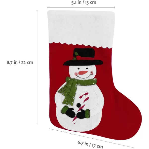 Christmas Holiday Stockings Christmas Hanging Bags 6PCS Red Felt Xmas Tree Decorations Santa Snowman Reindeer Treat Bag