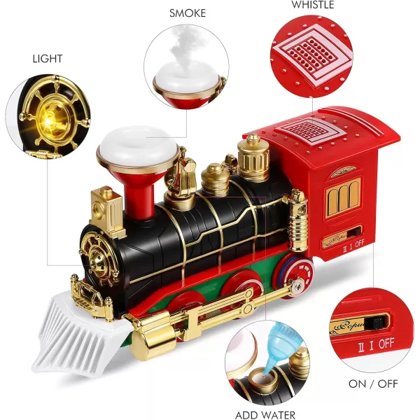 Christmas Train Electric Train Toy Sound Light Railway Tracks Christmas Tree Kids Toddlers