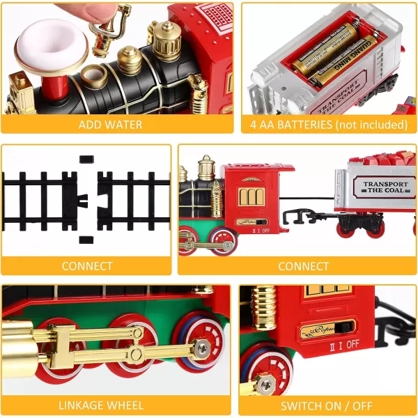 Christmas Train Electric Train Toy Sound Light Railway Tracks Christmas Tree Kids Toddlers