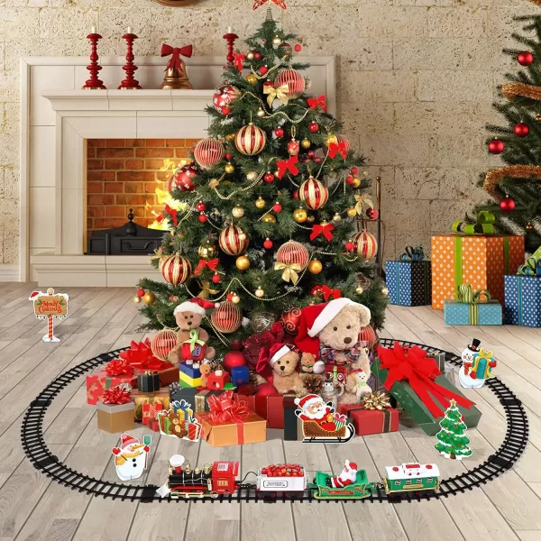 Christmas Train Electric Train Toy Sound Light Railway Tracks Christmas Tree Kids Toddlers