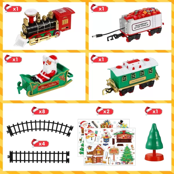 Christmas Train Electric Train Toy Sound Light Railway Tracks Christmas Tree Kids Toddlers