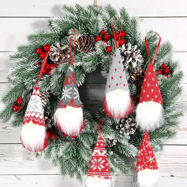 Christmas Tree Hanging Gnomes Ornaments 8Pack Handmade Scandinavian Santa Elf Plush Ornaments Hanging Christmas Tree Decorations Home Decor