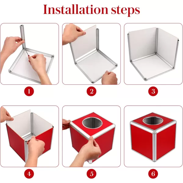 Red Box Raffle Ticket Box Square Storage Box Raffle Ticket Container Raffle Balls Boxes for Tickets Vote Box Donation Boxes for Fundraising