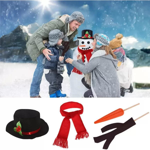 Snowman Kit Snowman Decorating Kit 15Pcs Snowman Making Kit Winter Party Kids Outdoor Toys Decoration Christmas Holiday Decoration