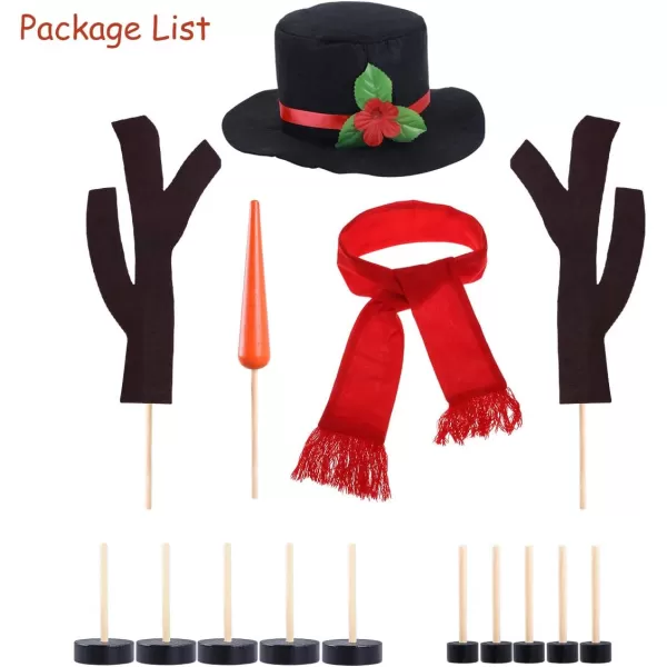 Snowman Kit Snowman Decorating Kit 15Pcs Snowman Making Kit Winter Party Kids Outdoor Toys Decoration Christmas Holiday Decoration