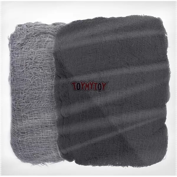 TOYMYTOY 2PCS Halloween Creepy Cloth Party DecorDrape Doorways Entryways Windows Cover Gauze 66ft x 177quotBlack and Grey
