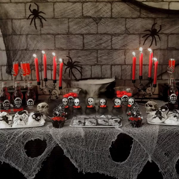 TOYMYTOY 2PCS Halloween Creepy Cloth Party DecorDrape Doorways Entryways Windows Cover Gauze 66ft x 177quotBlack and Grey