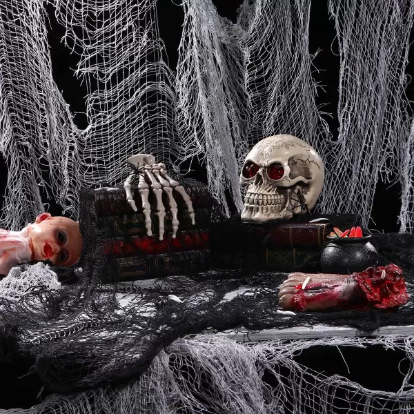 TOYMYTOY 2PCS Halloween Creepy Cloth Party DecorDrape Doorways Entryways Windows Cover Gauze 66ft x 177quotBlack and Grey