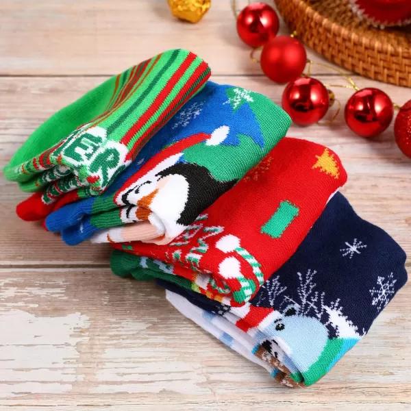 Toyvian 12 Pairs Women Christmas Socks Christmas Winter Warm Cozy Socks Adult Christmas Holiday Socks Cotton Christmas Cartoon Socks Xmas Warm Winter Socks Christmas Advent Stocking In Box