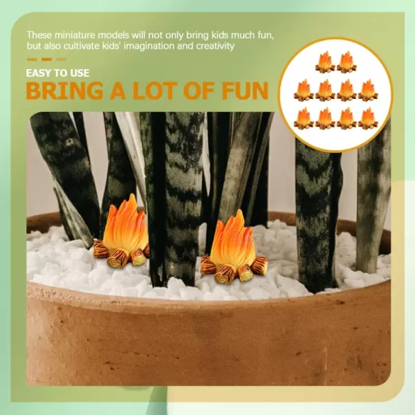 Toyvian 20Pcs Miniature Campfire Model Fire Landscaping Props Dollhouse Fire Ornament Miniature Fake Fire Decoration Handicraft Resin Fake Fire Mini Fire Beads